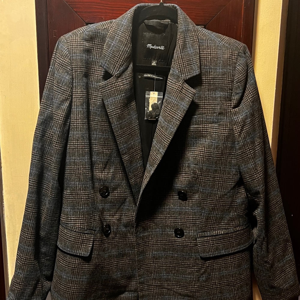 Madewell Rosedale Plaid Blazer Sz 10